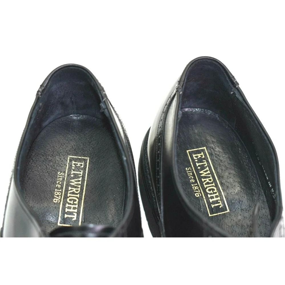 ET Wright Men's Black Dress Brogue Leather Shoes Wing Tip Oxford Size 11.5‎ B